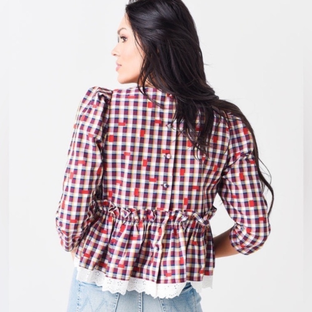 HUNTER BELL Delilah Top Odessa Check Plaid - Picture 3 of 14